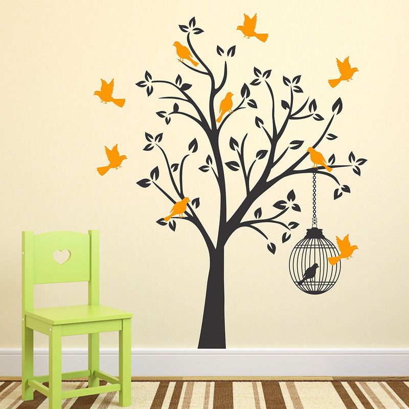 Zampyy 120 cm Birds Cages Self Adhesive Sticker  (Pack of 1)