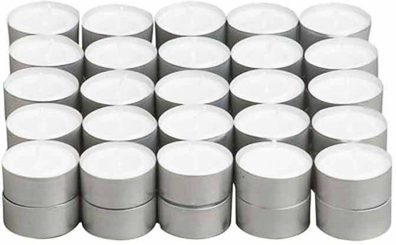 Nik Sales Tea Light Candle  (White, Pack of 50)