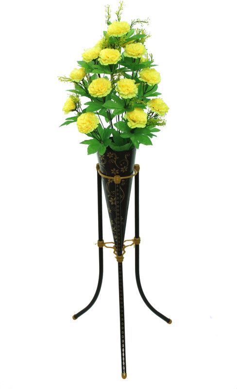 CHAUDHARY FLOWER Beautiful New Multi Colour Daisy Flower For Home Décor Yellow, Green Daisy Artificial Flower  (45.72 inch, Pack of 1, Flower Bunch)