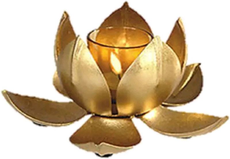 madhulica MD06081 TEA LIGHT AND HOLDER PACK OF 3PCS Candle  (Gold, Pack of 3)