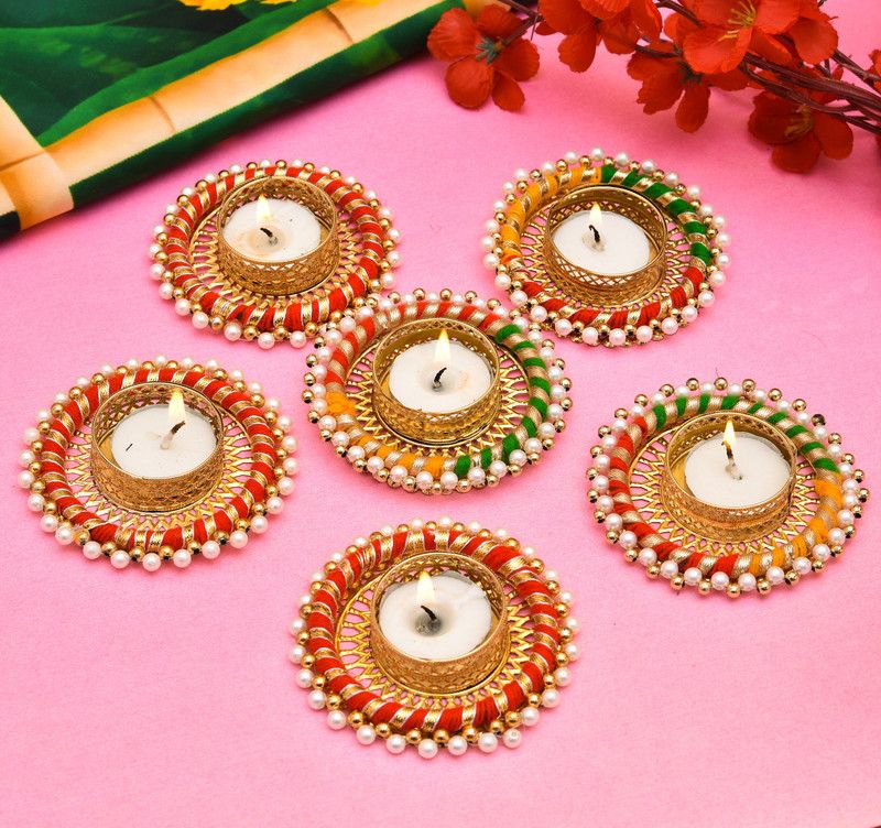 NEW ARRIVAL tealight candle holder Candle  (Multicolor, Pack of 6)