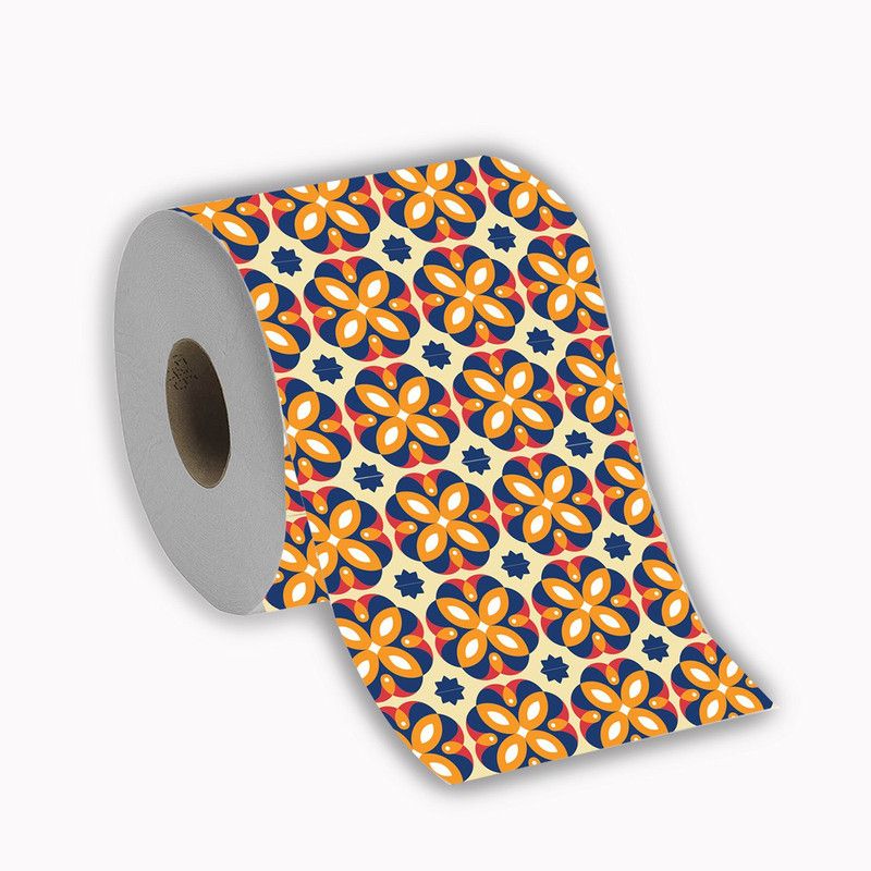 UK INTERIOR DESIGN 76.2 cm Vinyl Oil Proof and Waterproof Tile Roll Wallpaper Roll Self Adhesive Stickers for Home Living Room Bedroom Kitchen Walls Tiles_075 Self Adhesive Sticker  (Pack of 3)