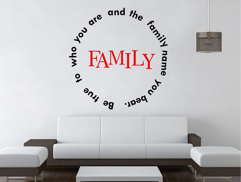 Wollfill 45 cm Beautiful Family Love Quote Decorative wallsticker Self Adhesive Sticker  (Pack of 1)