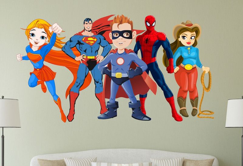 PRIME HOME DECOR 68 cm Super Hero Wall Sticker Self Adhesive Sticker  (Pack of 1)