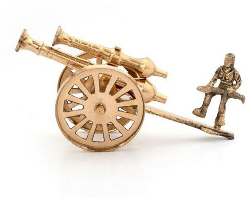 Kirti Enterprises Brass Rajasthani Canon Handicraft Home Decor Decorative Showpiece - 5 cm  (Brass, Yellow)