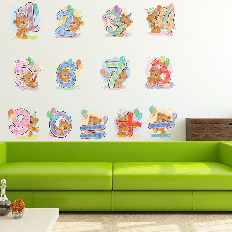 StickMe 100 cm Numbers With Teddies Wall Sticker - SM 324 Self Adhesive Sticker  (Pack of 1)