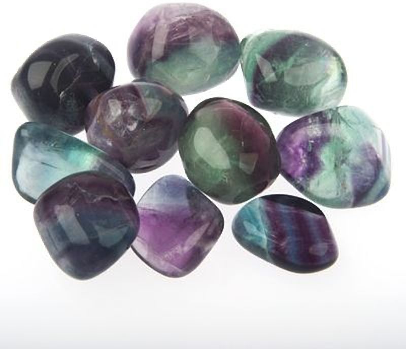 Stargems Multi Floride Super 100 gms Crystal Tumble Stone Decorative Showpiece - 2 cm  (Wood, Multicolor)