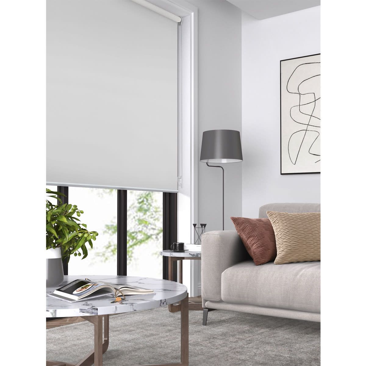 Block Out Roller Blind - 90cm x 210cm, White