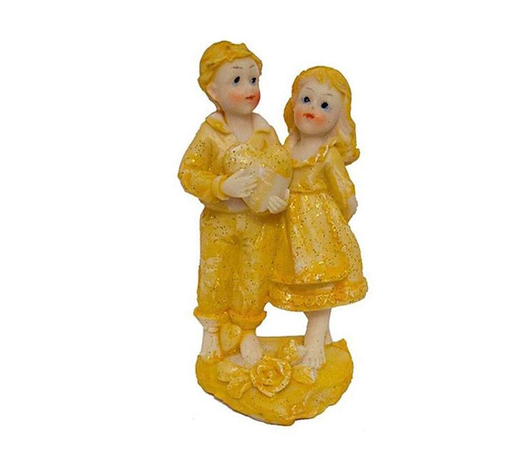 Cute Couple Golden Boy & Girl Ceramic Showpiece