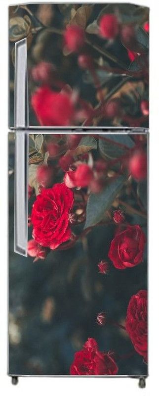 K2A Decor 60 cm Beautiful Red Rose Self Self Adhesive Fridge Sticker (60 Cm X 160 Cm ) Self Adhesive Sticker  (Pack of 1)