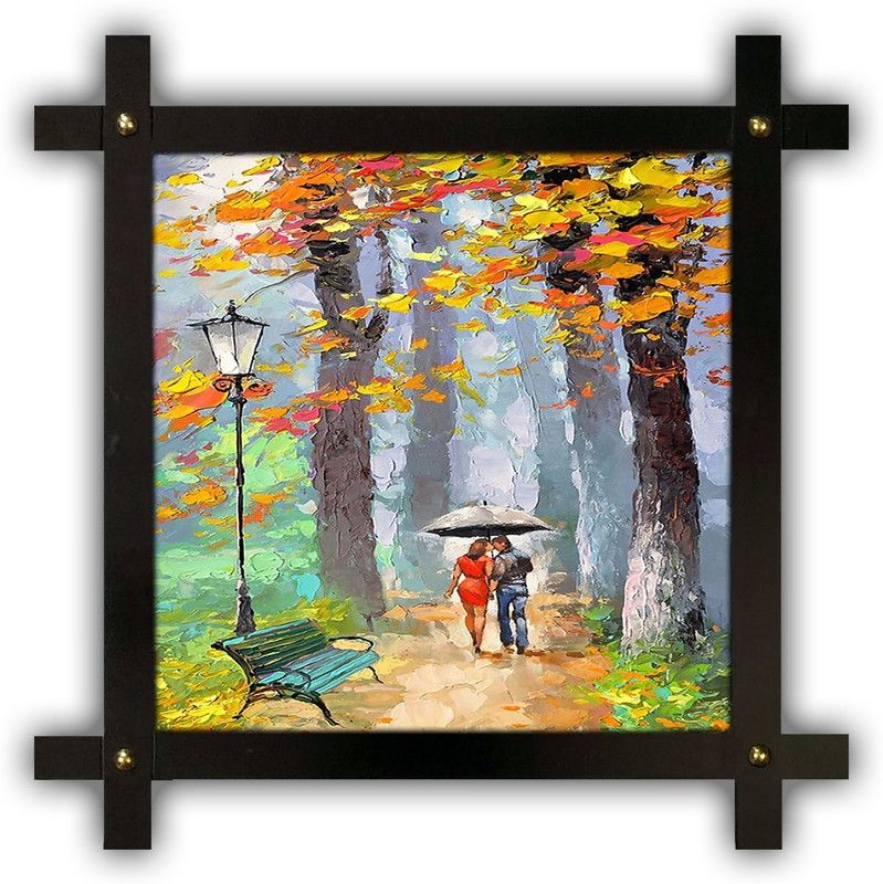 Poster N Frames Cross Wooden Frame Hand-Crafted with photo of Modern Arts 18355-crossframe Digital Reprint 16.5 inch x 16.5 inch Painting  (With Frame)