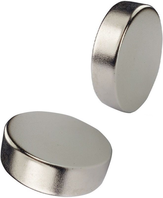 ART IFACT 2 Pieces of 30mm x 5mm Neodymium Magnets - N52 Disc / Cylindrical magnets - Rare Earth NdfeB Fridge Magnet, Multipurpose Office Magnets, Magnetic Paper Holder Pack of 2  (Silver)