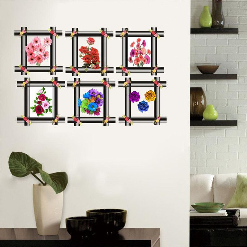JNM ENTERPRISES 86 cm ' Couple flower ' Wall Sticker (PVC Vinyl, 101 cm x 91 cm, Multicolour) Self Adhesive Sticker  (Pack of 1)