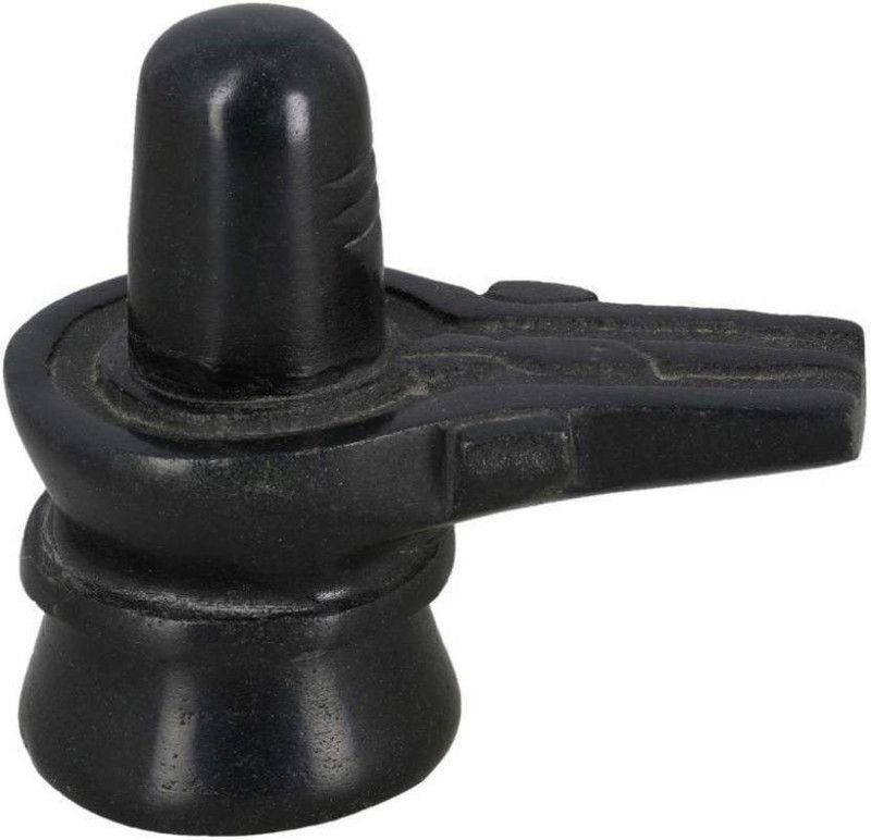 NAVYAKSH Black Marble Shivling Bhagwan Shiv Idol Statue Shiva Lingam for Home Decorative Decorative Showpiece - 5 cm  (Marble, Black)