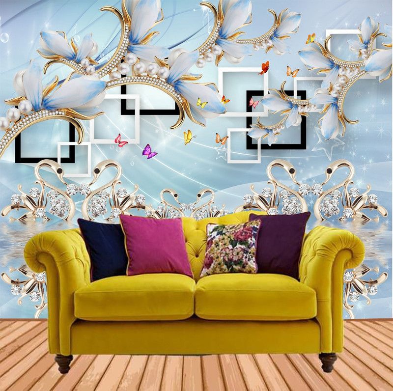 COLOR SOLUTION Floral & Botanical Grey, Blue Wallpaper  (245 cm x 40 cm)