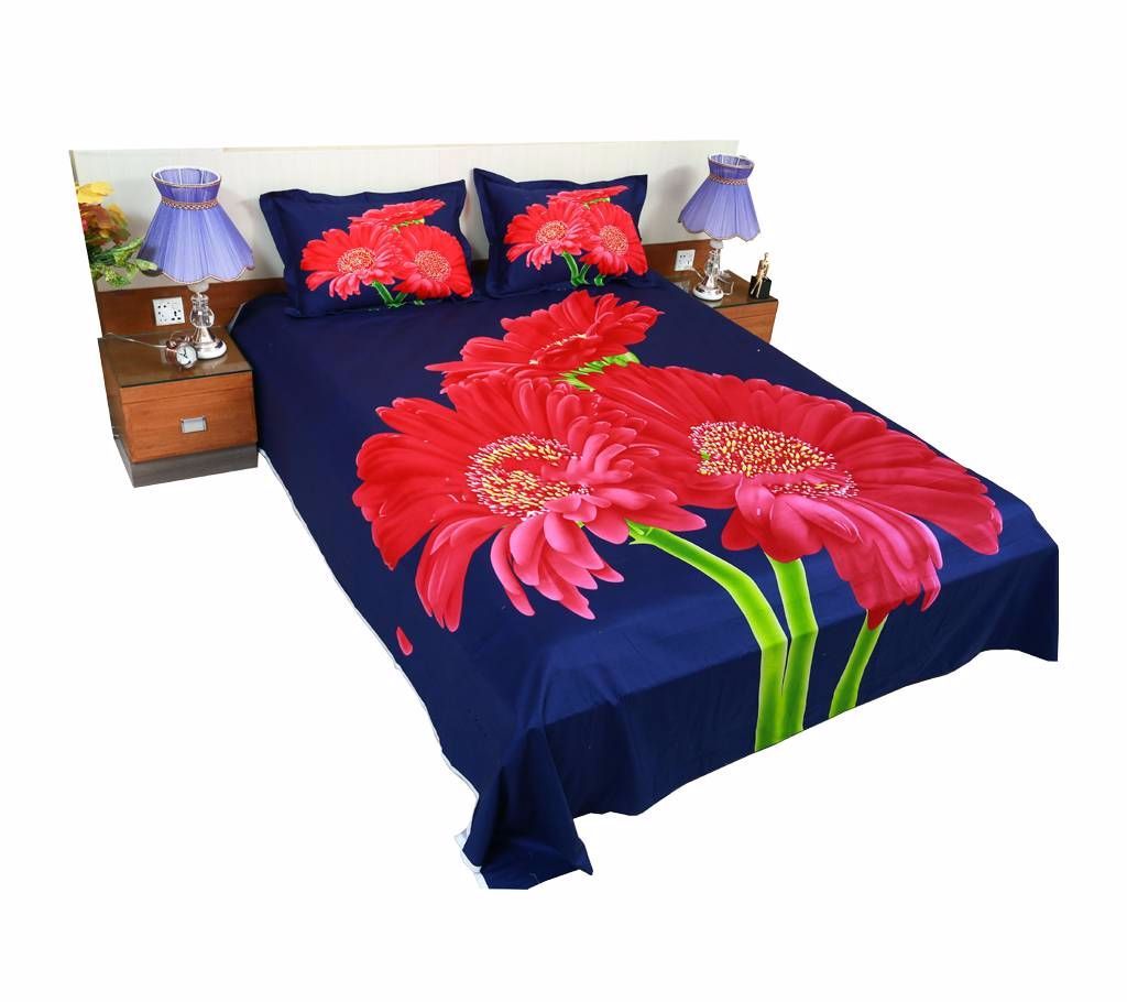 3 Pcs cotton Bed Sheet with multicoolor