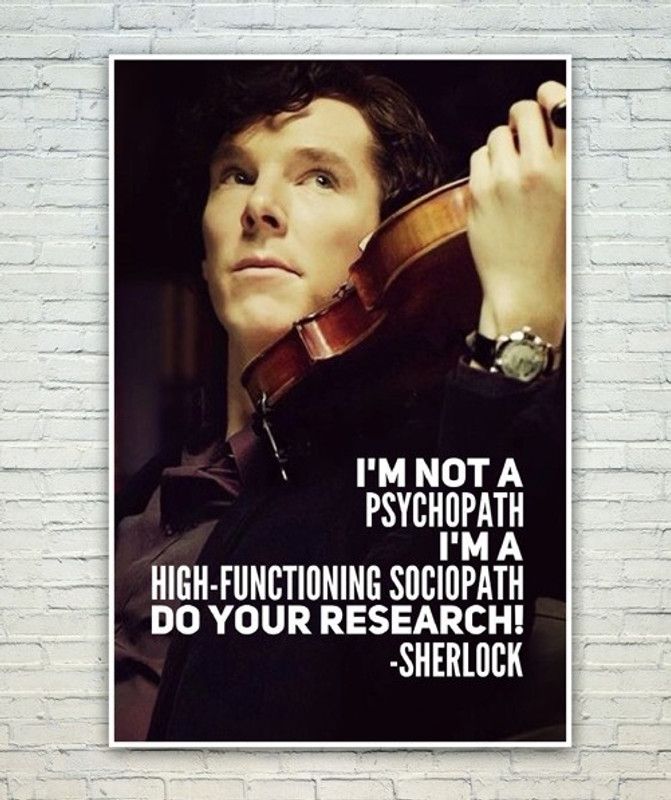 Posterskart Sherlock Holmes "I am not a psychopath" Quote Poster Paper Print  (18 inch X 12 inch)
