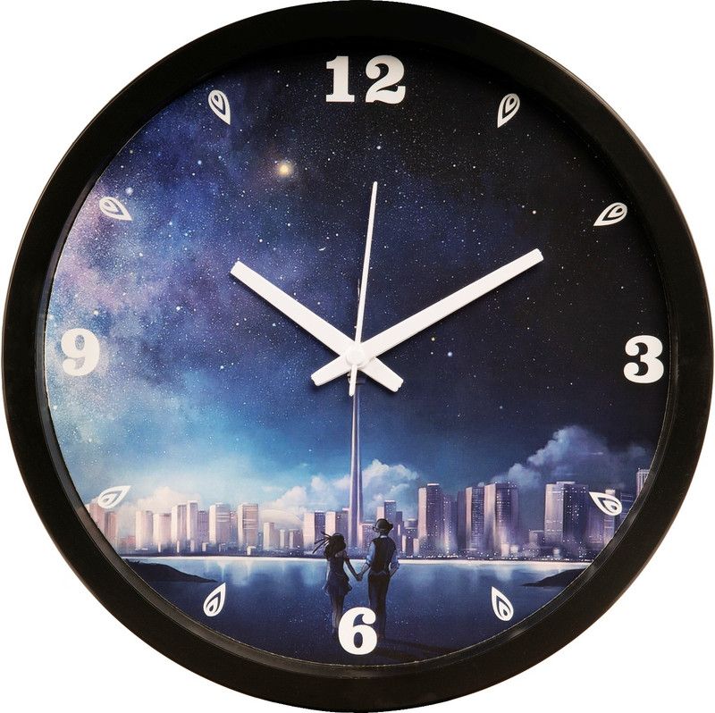 PANDEY CREATION Analog 30.48 cm X 30.48 cm Wall Clock  (Gold, With Glass, Standard)
