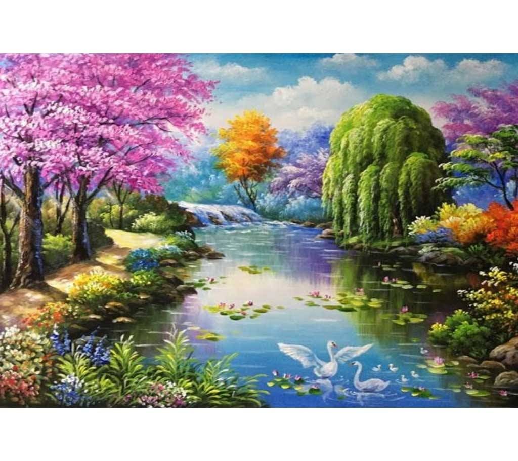 Beautiful  scene Acrylic painting on art paper