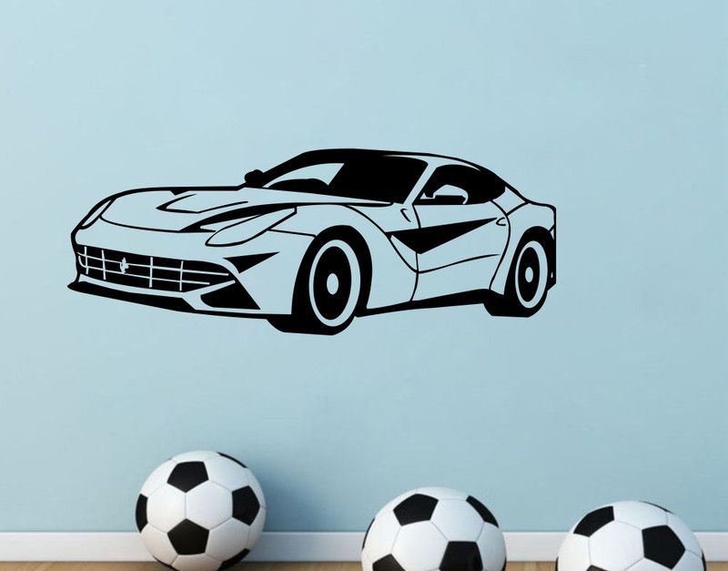 Saiii Designs 34 cm Sport Car wall sticker (91cmx34cm) Self Adhesive Sticker  (Pack of 1)