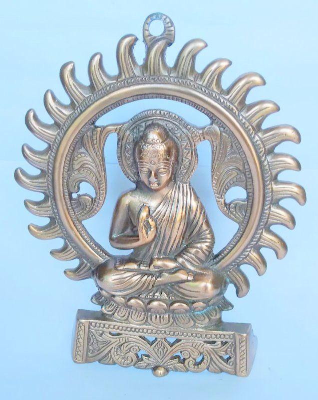 Robin Export Company Lord Buddha Wall Hanging Home Office Decorative Showpiece Decorative Showpiece - 19 cm  (Bronze, Copper)