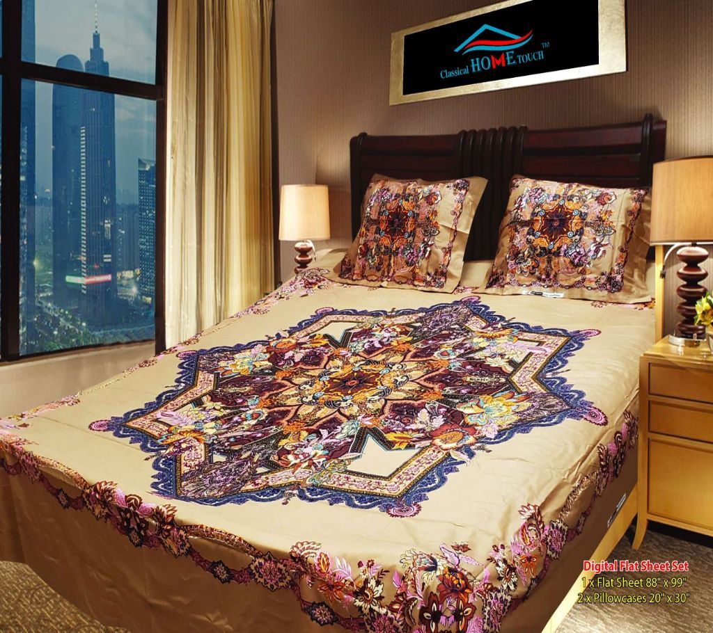 Panel Bed Sheet - Mustard - 40 (3) - ANJ