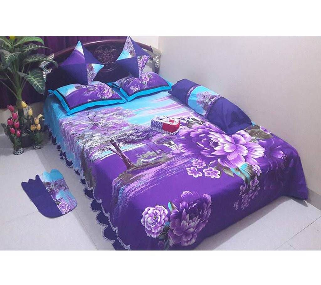 Cotton King Size Bedsheet Set - 8pcs (AF 033)