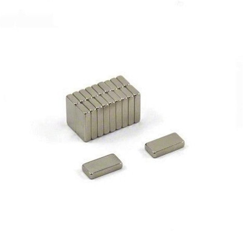 ART IFACT 20 Pieces of 10mm x 4mm x 1.5mm Neodymium Magnets - N52 Rectangular Magnets - Rare Earth NdfeB Magnets - For DIY, School Project or Commercial Usage Fridge Magnet, Multipurpose Office Magnets, Magnetic Paper Holder Pack of 20  (Silver)