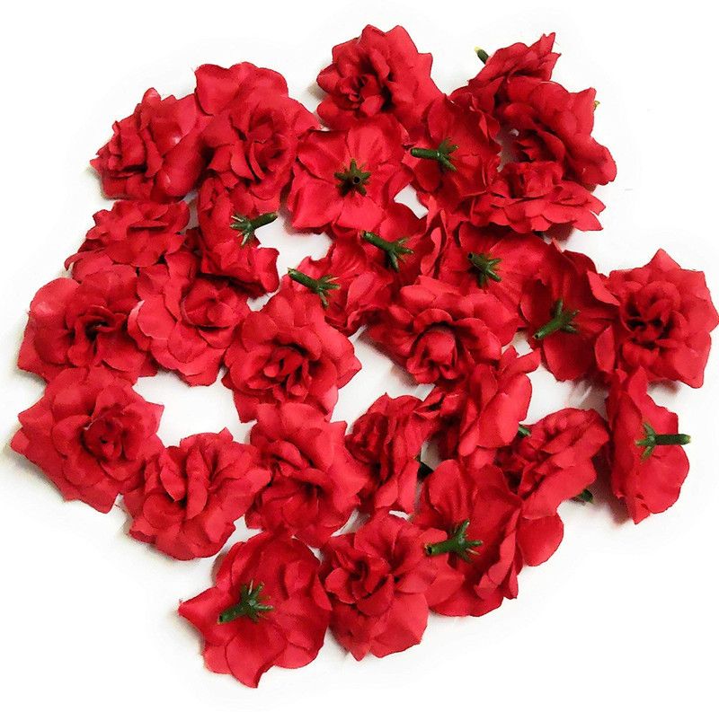 Red Rose Artificial Flower  (1.5 inch, Pack of 20)