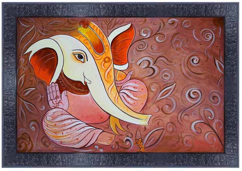 pnf Ganeshji Frames Wood Photo Frames with Acrylic Sheet (Glass)4945- Digital Reprint 10 inch x 14 inch Painting  (With Frame)