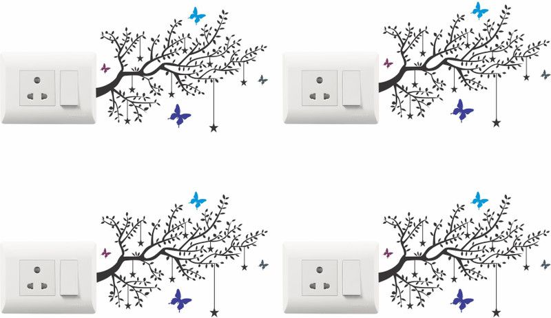 SUDARSHAN DESIGNS 10 cm Decorative Multicolor Swicth Board Stickers Size - 10cm x 13cm Self Adhesive Sticker  (Pack of 1)