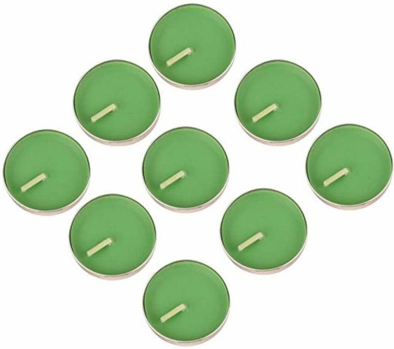 Decorationmanu Higly Fragrance Tealight Candle Lemongrass Candle  (Green, Pack of 10)