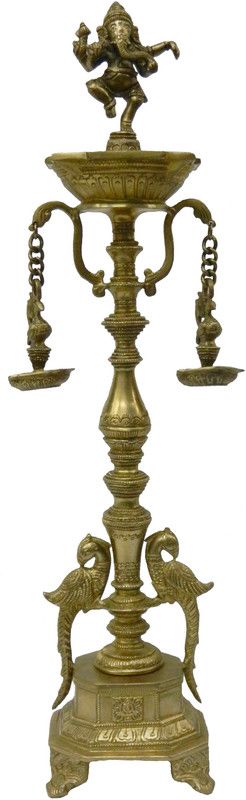 B H A R A T H A A T Brass Table Diya  (Height: 19 inch)