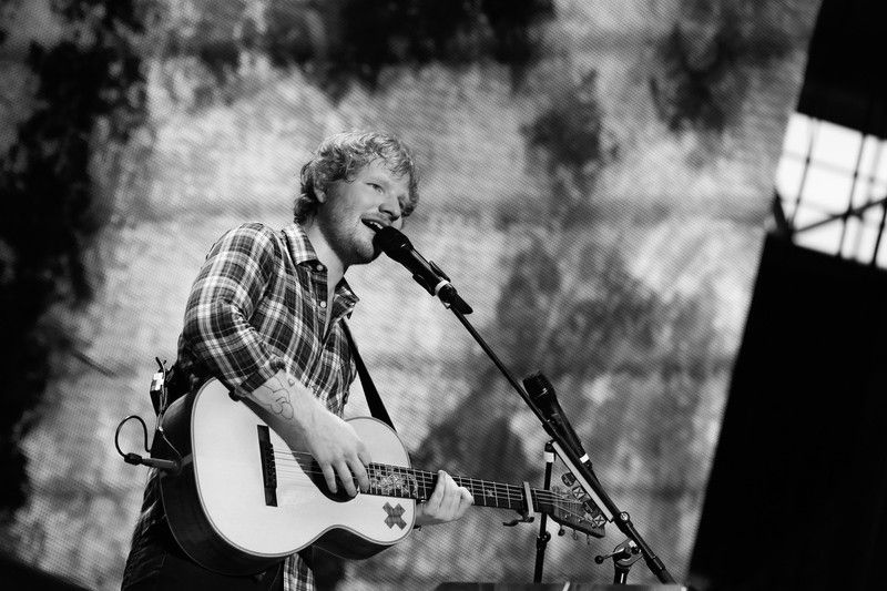 Poster Music Ed Sheeran Singer English Black & White Guitar sla876 (Wall Poster, 13x19 Inches, Matte Paper, Multicolor) Fine Art Print  (19 inch X 13 inch, Rolled)