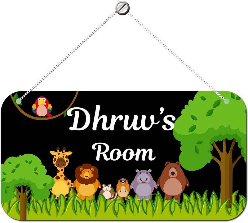 Ashvah Wooden Dhruv Door Sign Kids Room Name Plate  (Multicolor)