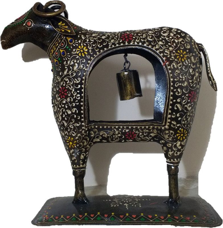 Sancheti Art Iron Buffalo Decorative Showpiece - 21 cm  (Iron, Multicolor)
