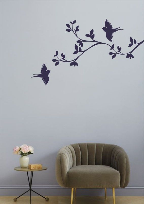 Lakshit Enterprises 54 cm home décor Decorative Branch With Autumn Leaves wallsticker (pvc vinyl covering area 54X91 cm) Self Adhesive Sticker  (Pack of 1)