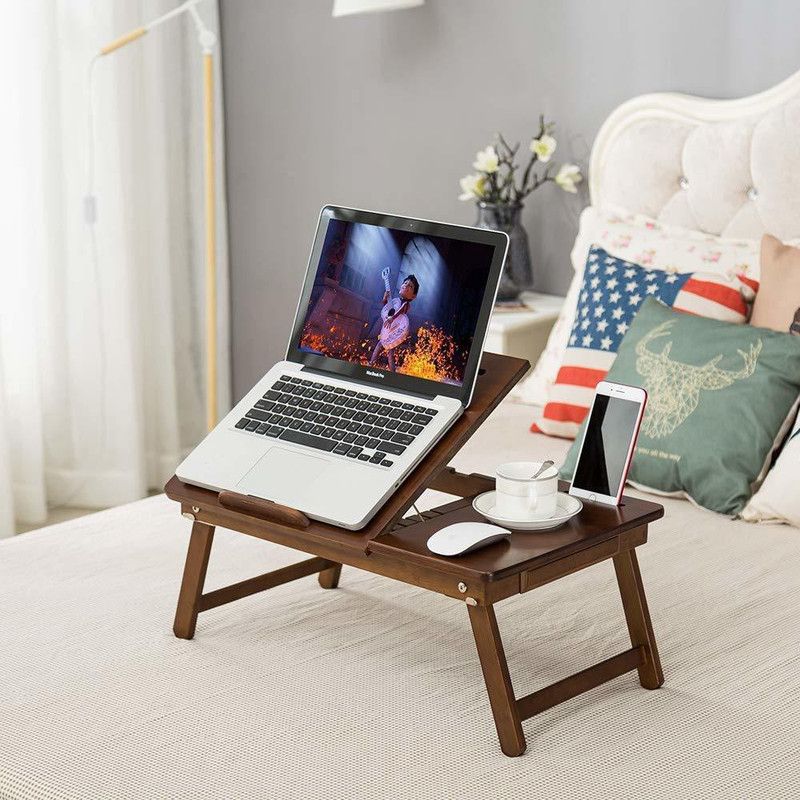 Axe craft Foldable Multi-Function Portable Laptop Table/Study Table Wooden Wall Shelf  (Number of Shelves - 1, Brown)