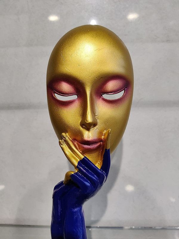 JiyaKart Jiyakart Antique New Lady Face Decorative Showpiece (Golden Color) Decorative Showpiece - 11.5 cm  (Polyresin, Multicolor)