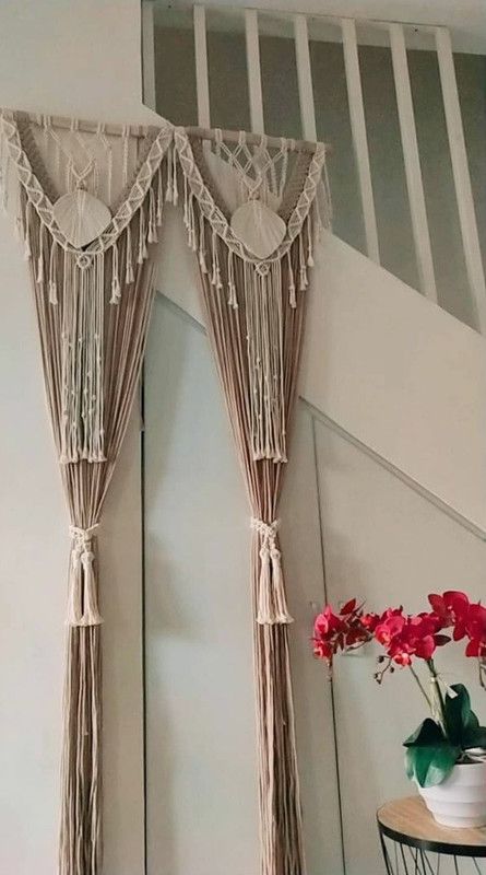 Here2Help Macrame Curtain  (White)