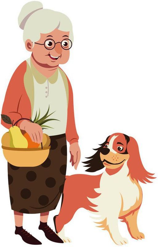 AK Graphics 39 cm Old Woman walking to dog wall sticker Self Adhesive Sticker  (Pack of 1)