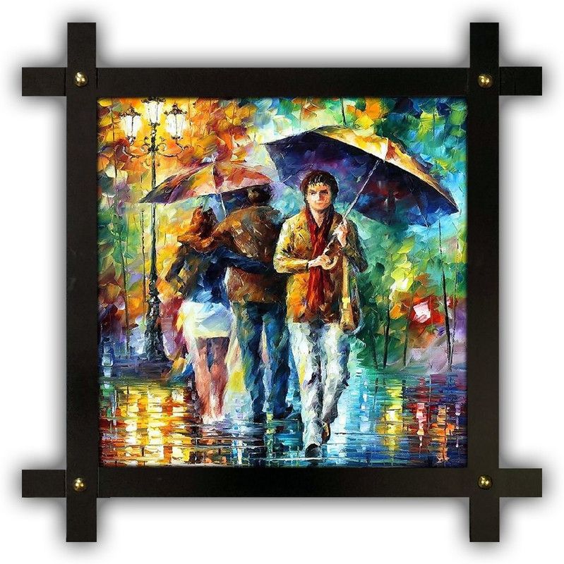 Poster N Frames Cross Wooden Frame Hand-Crafted with photo of Modern Arts 18354-crossframe Digital Reprint 16.5 inch x 16.5 inch Painting  (With Frame)