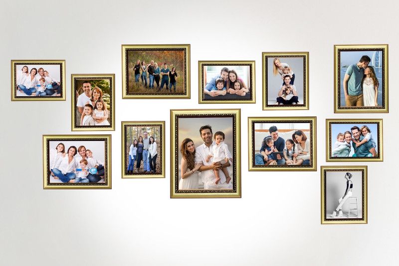 KDM Home Decor Wood Personalized, Customized Gift Best Friends Reel Photo Collage gift for Friends, BFF with Frame, Birthday Gift,Anniversary Gift Wall  (Gold, 12 Photo(s), (7 pcs 4x6, 4 pcs 6x8, 1 pcs 8x10 Inch))
