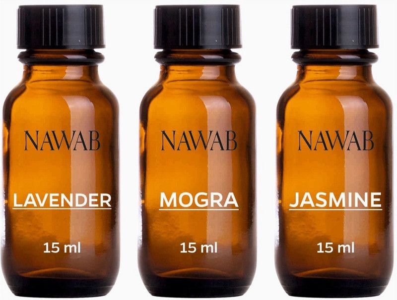 NAWAB essential aroma Diffuser oil(Jasmine,Mogra,Lavender-15ml each) Aroma Oil
