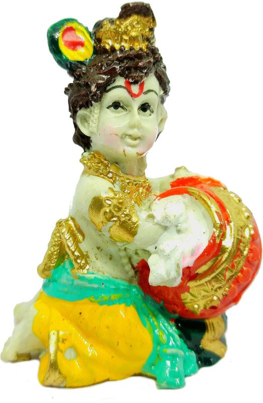 Bharti Industries Laddo Gopal Idol Laddo Gopal Statue Murti Decorative Showpiece - 6.5 cm  (Polyresin, Multicolor)