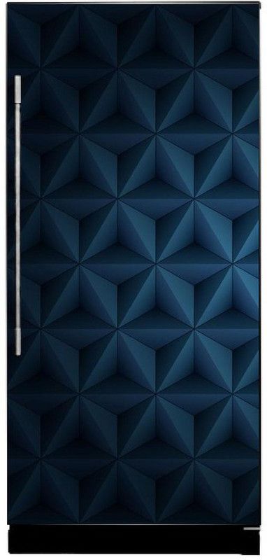 Burhani Decor 60 cm decorative abstract red & silver 3d effect design extra large fridge sticker (pvc vinyl covering area ) Self Adhesive Sticker  (Pack of 1)