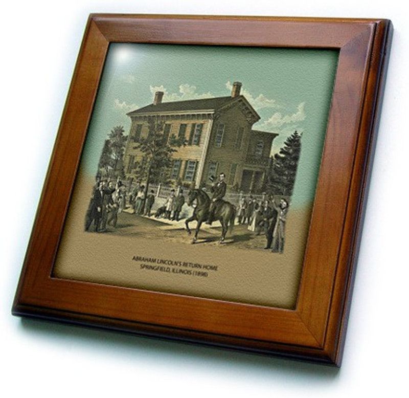 3dRose Abraham Lincolns Return Home Springfield Illinois Canvas 2.29 cm x 30.48 cm Painting  (With Frame)