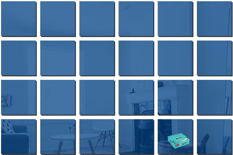 SWATI ART GALLERY 12.7 cm 24 Squares Blue-793 Self Adhesive Sticker  (Pack of 7)