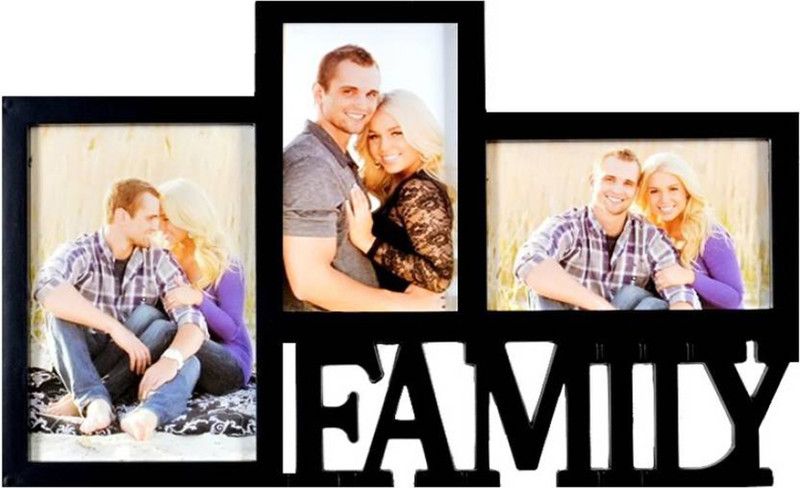 Sai Retailers Wood Personalized, Customized Gift Best Friends Reel Photo Collage gift for Friends, BFF with Frame, Birthday Gift,Anniversary Gift Wall  (Black, 3 Photo(s), 4x6 inch, 3x5 inch, FRAME DIMENSIONS : 9 X 14.3 INCHES (APROX))