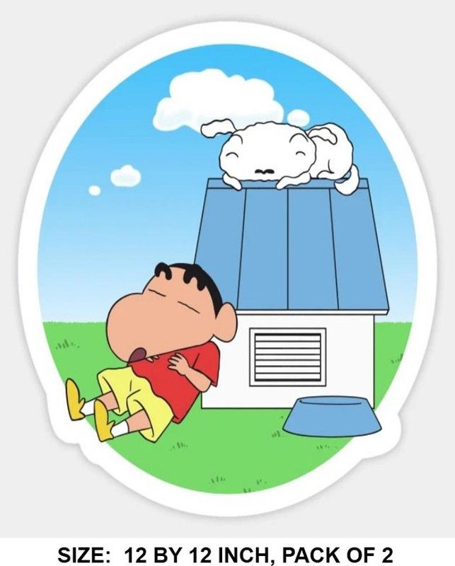 ANSHUL INTERNET 30.48 cm SHINCHAN STICKER 7,12 BY 12 PACK OF 2 Self Adhesive Sticker  (Pack of 2)